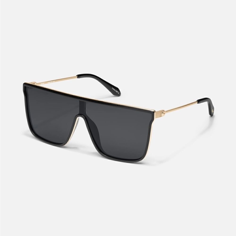 Quay Polarized Nightfall Remixed Sunglasses (Black & Gold)